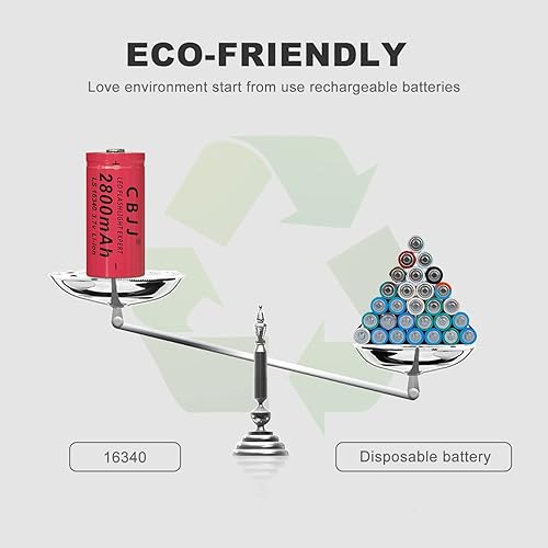 Miniatura 3 de Batería recargable 16340 3.7V 2800mah de alta capacidad para linterna 240313 (paquete de 8)