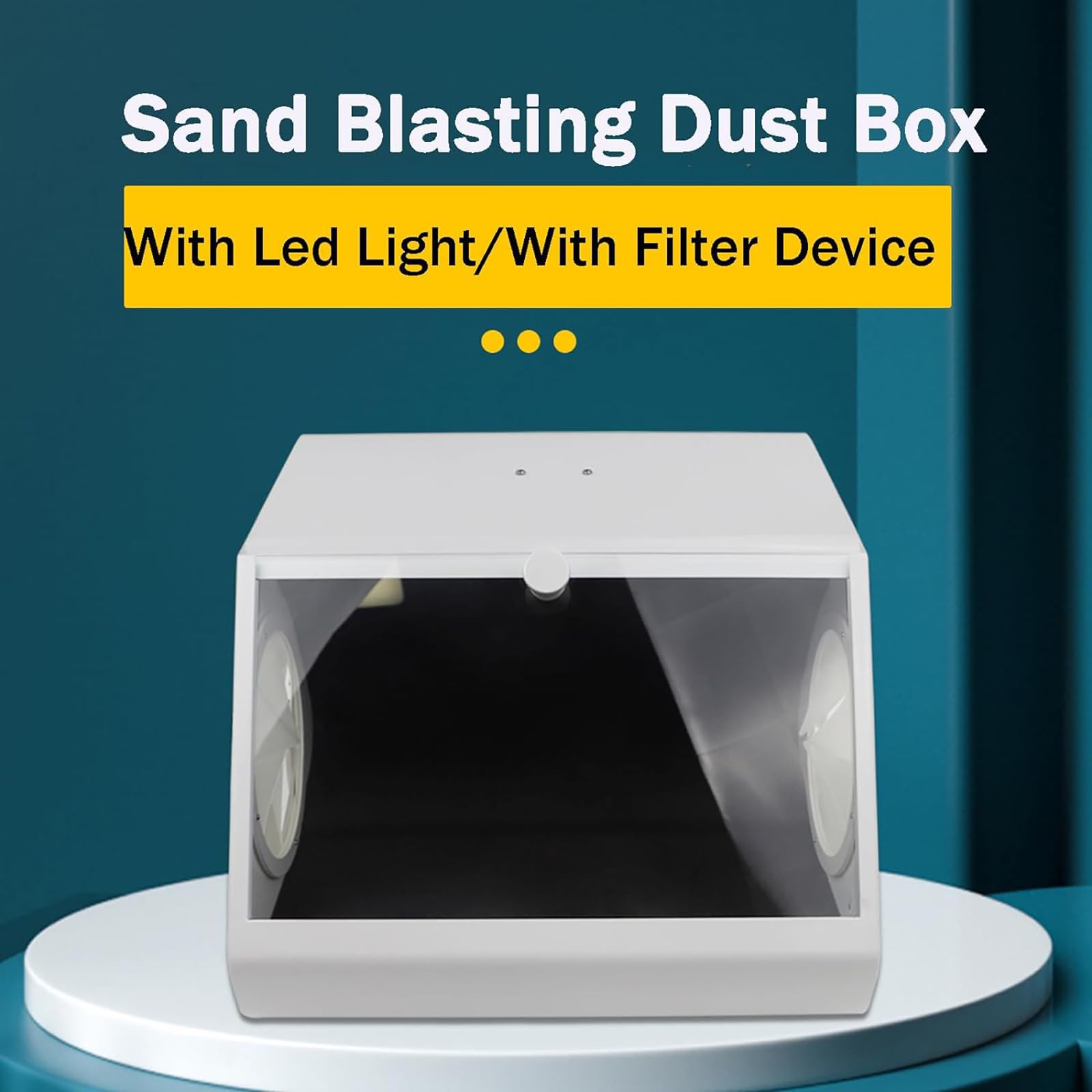 Zahnpolier- Und Schleifbox, Sandstrahl- Und Staubdichte Box, Mit LED-Lichtquelle Und Filtersystem, Hochtransparentes Sichtfenster Aus Gehärtetem Glas