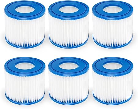 WuYan 6 Pack Swimming Pool Filters for Intex PureSpa Type S1 Cartridge for 29001E PureSpa Inflatable Swimming Pool Filter Catridge