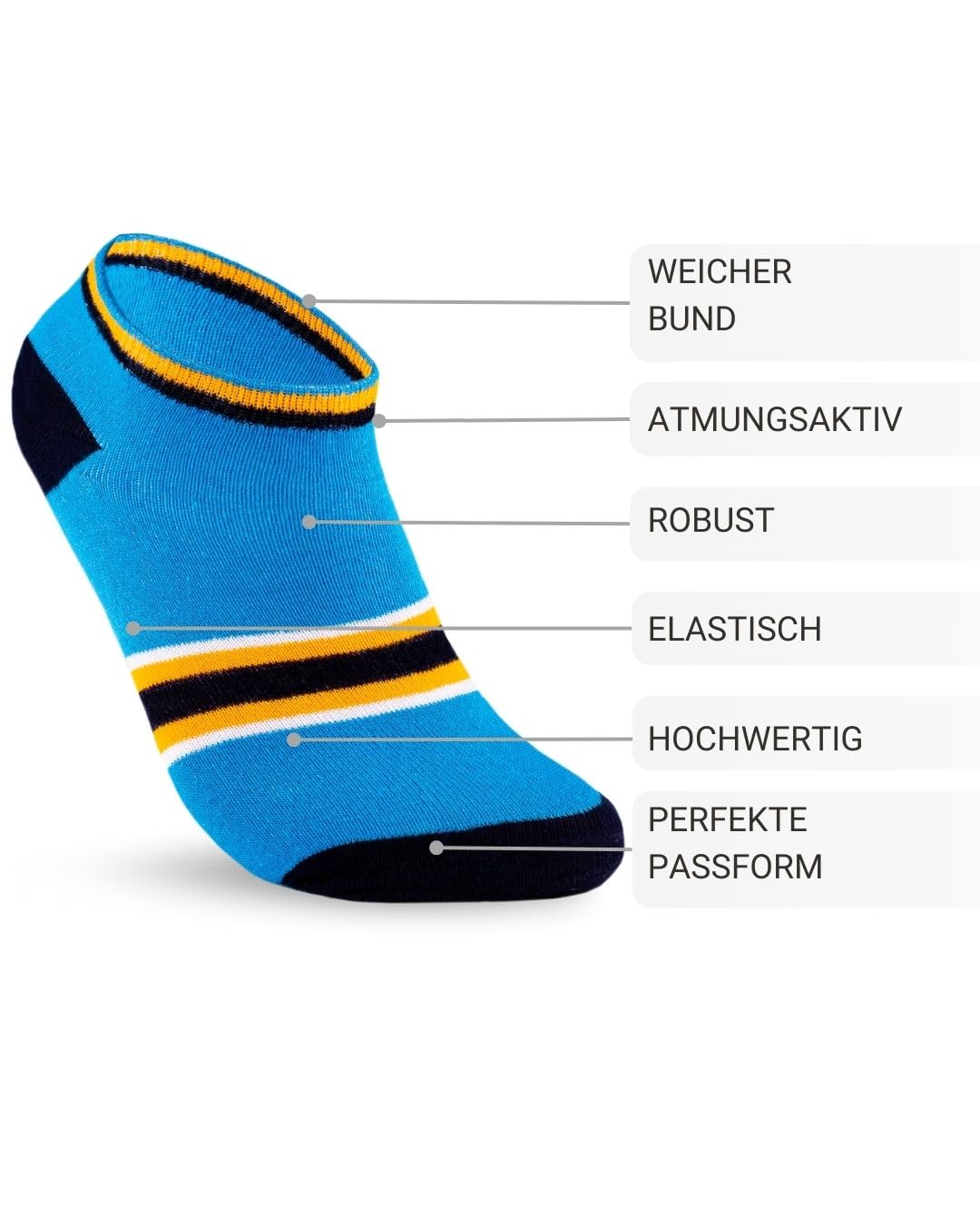 10 Paar Kinder Sneaker Socken Jungen & Mädchen Baumwolle Kindersocken