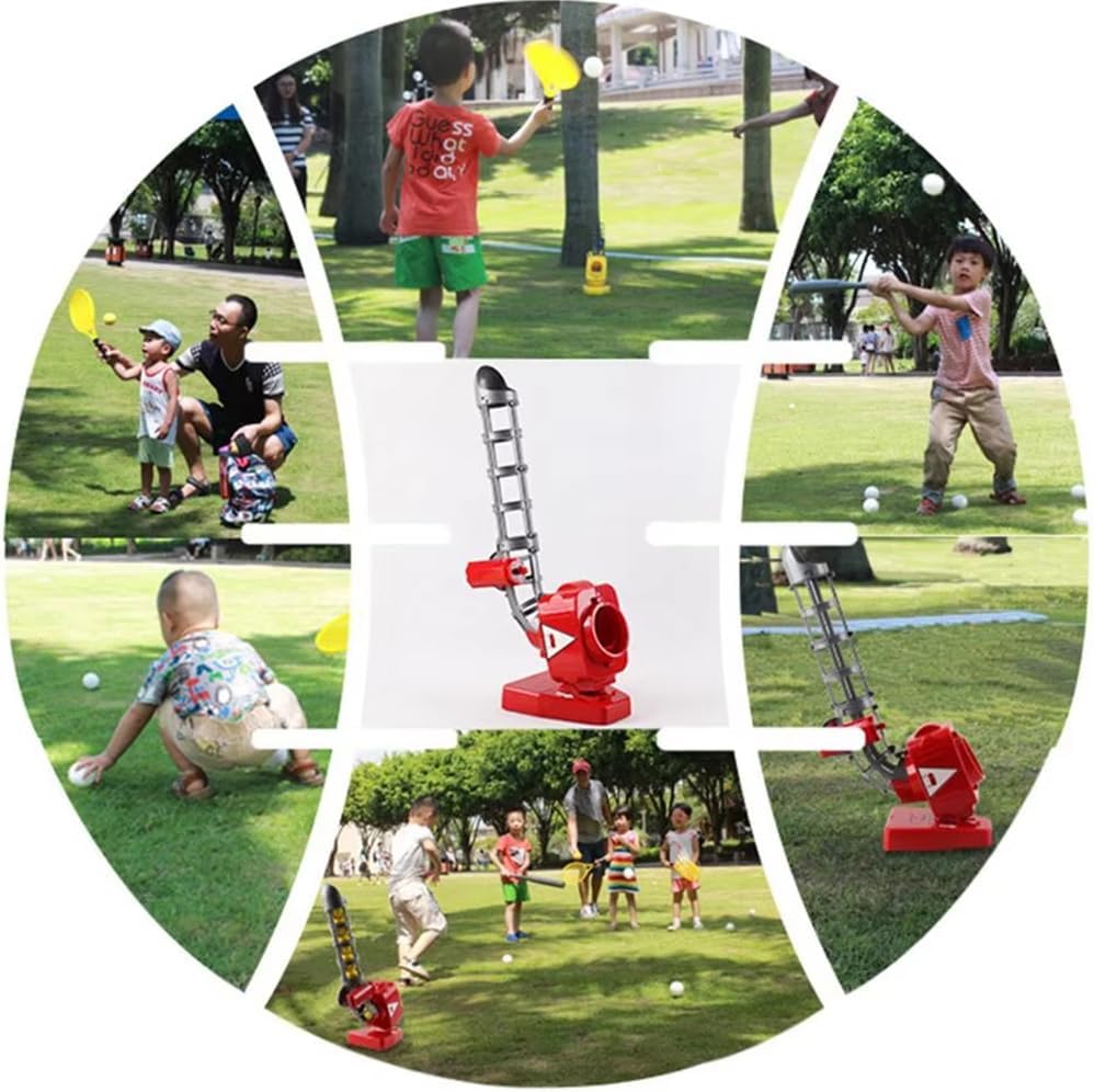 Automatic Tennis Ball Pitching Machine, 2 in 1 Baseball and Tennis Pitching Machine Self-motion Pitcher, Adjustable Pitching Speed Machine, Interactive Baseball Outdoor Entertainment Paternity Interac