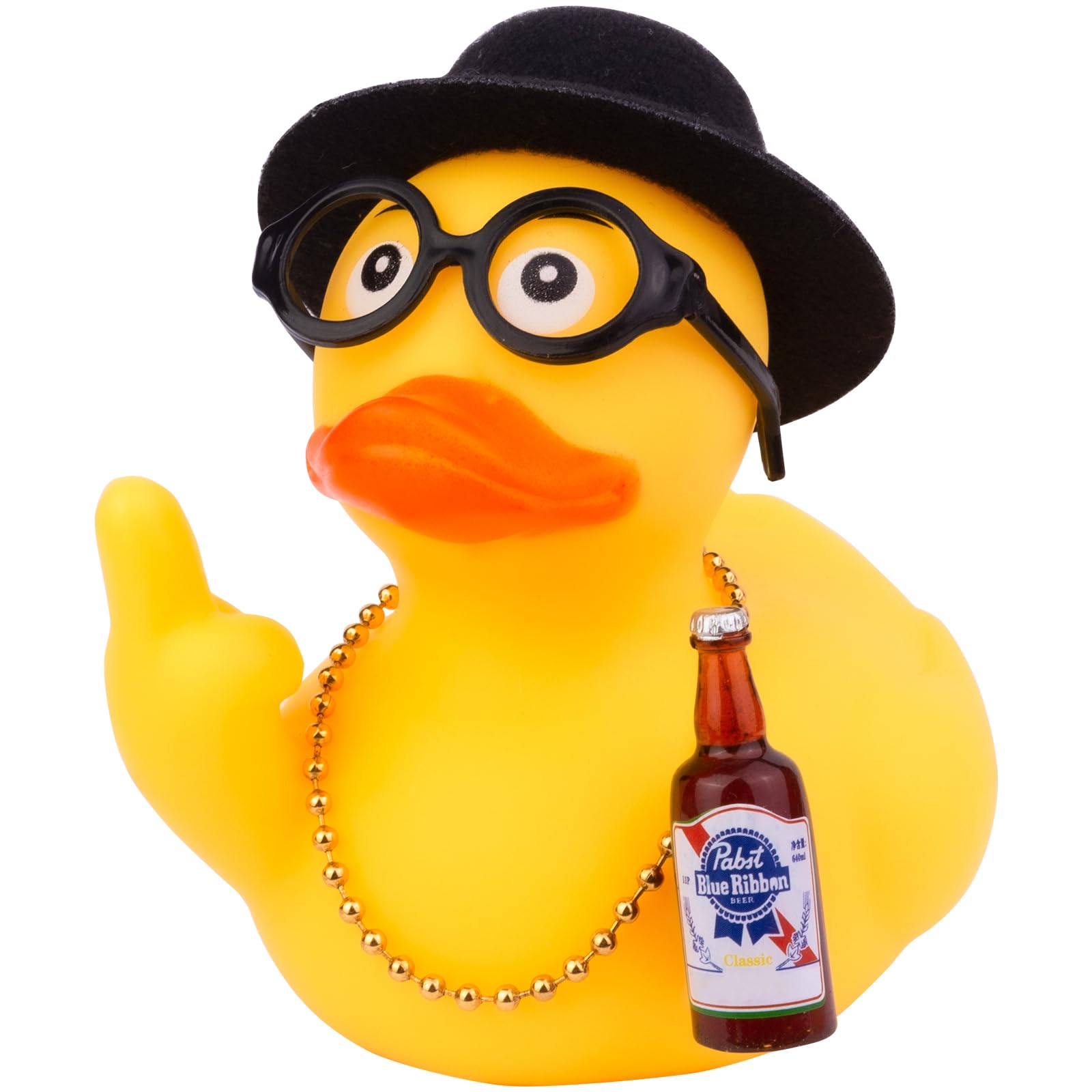 Mwmoeen Gummi Ente Auto Armaturenbrett Dekorationen Ente Auto Ornamente mit Top Hat Sonnenbrille Nette Prop für Auto Zubehör, 9cm