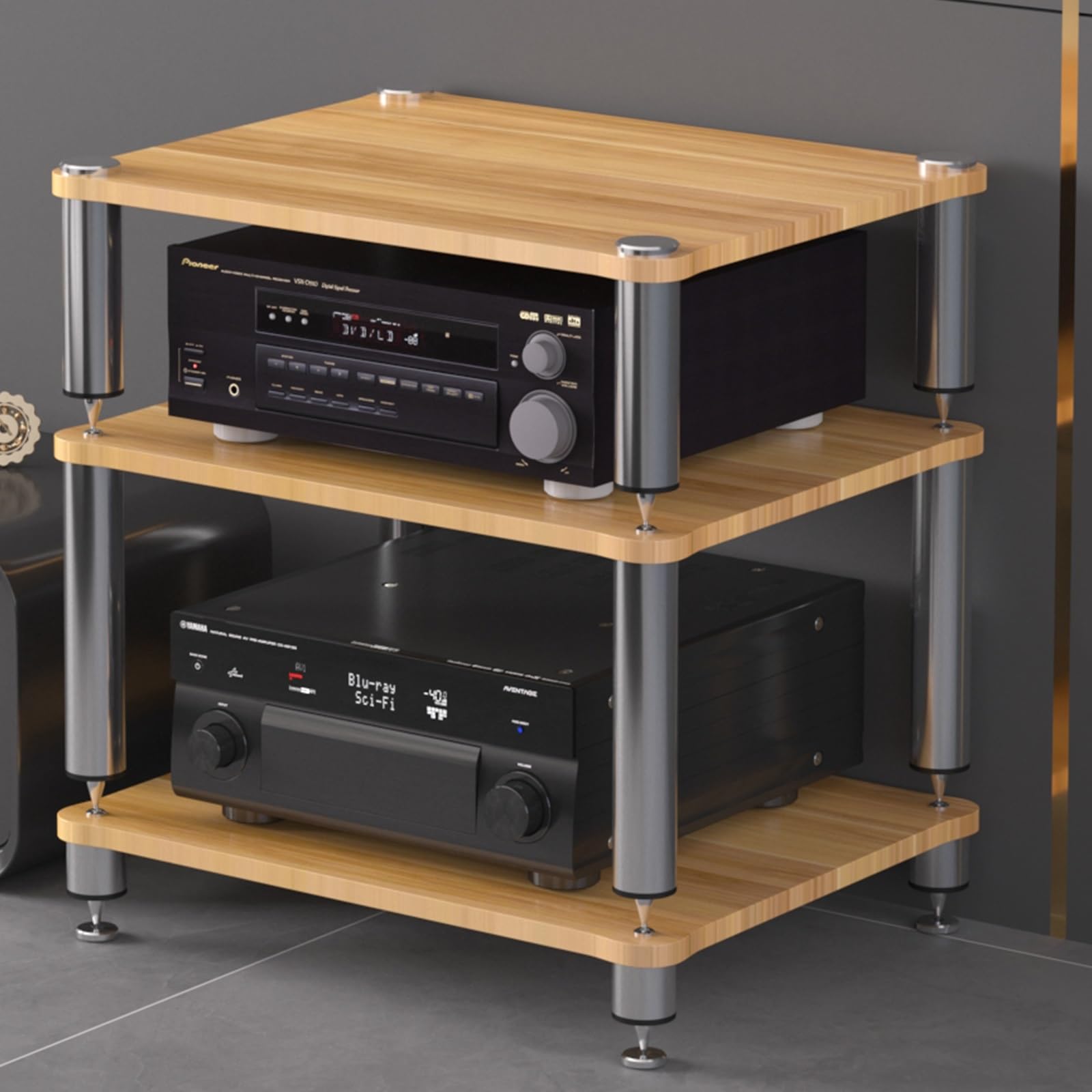 Meuble TV rouge de 60 cm en bois et acier pour petit salon