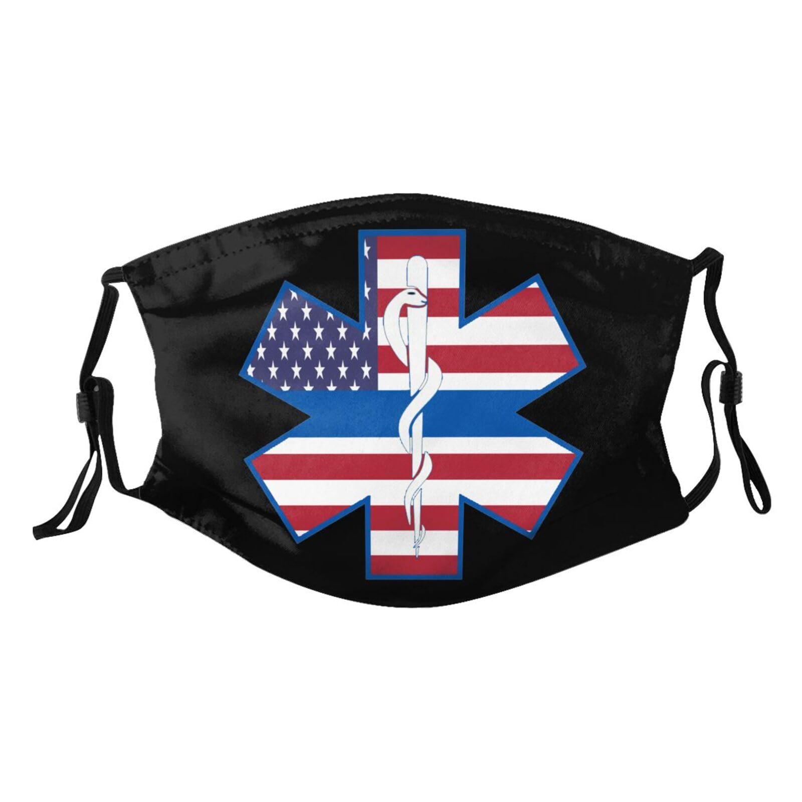 Thin Blue Ems Star Of Life Adult Dust Mask Adjustable Dust Face with 2 Filter