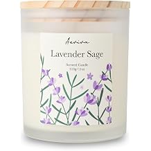 Lavender Sage Scented Candle, 11oz 60 Hour Burn, Natural Soy Wax with Thick Cotton Wick, Highly Scented Aromatherapy Candle for Stress Relief & Meditation, Gifts for Women & Men