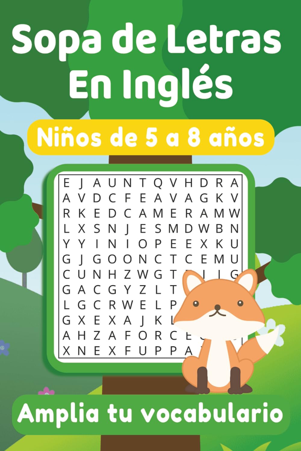 Sopa de Letras en Inglés para niños: de 5 a 8 años | 50+ Puzzles | Letra Grande | Educativo | Aprender Inglés | Para vacaciones y Tiempo Libre | 6 x 9 pulgadas, 15,24 x 22,86 cm