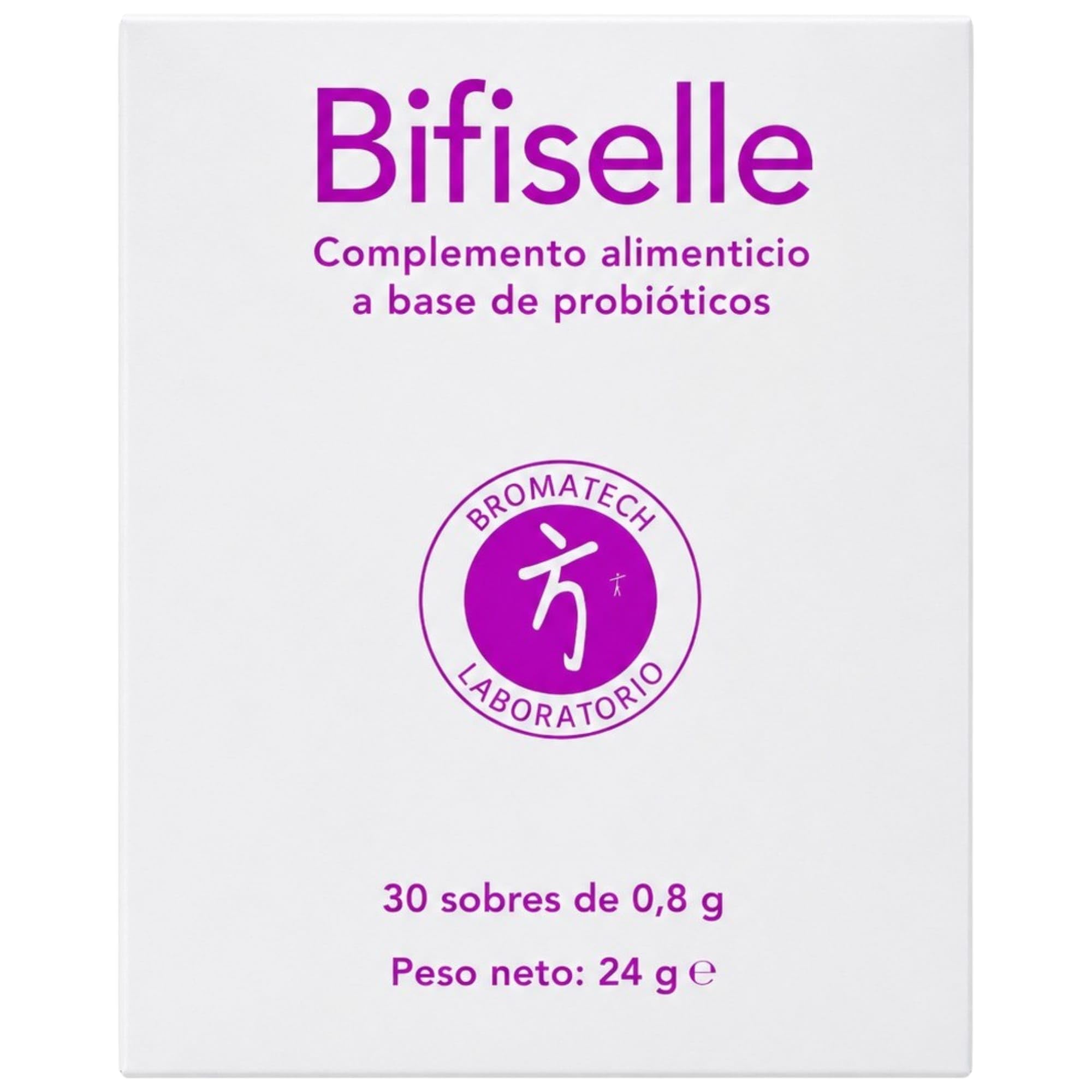 Bromatech Bifiselle 30 Sobres - 4 Cepas de Bifidobacterias para la Flora Intestinal y el Colon - Alivio de Gases, Hinchazón y Digestión Pesada - Probiótico en Sobres - Polvo de Fácil Disolución