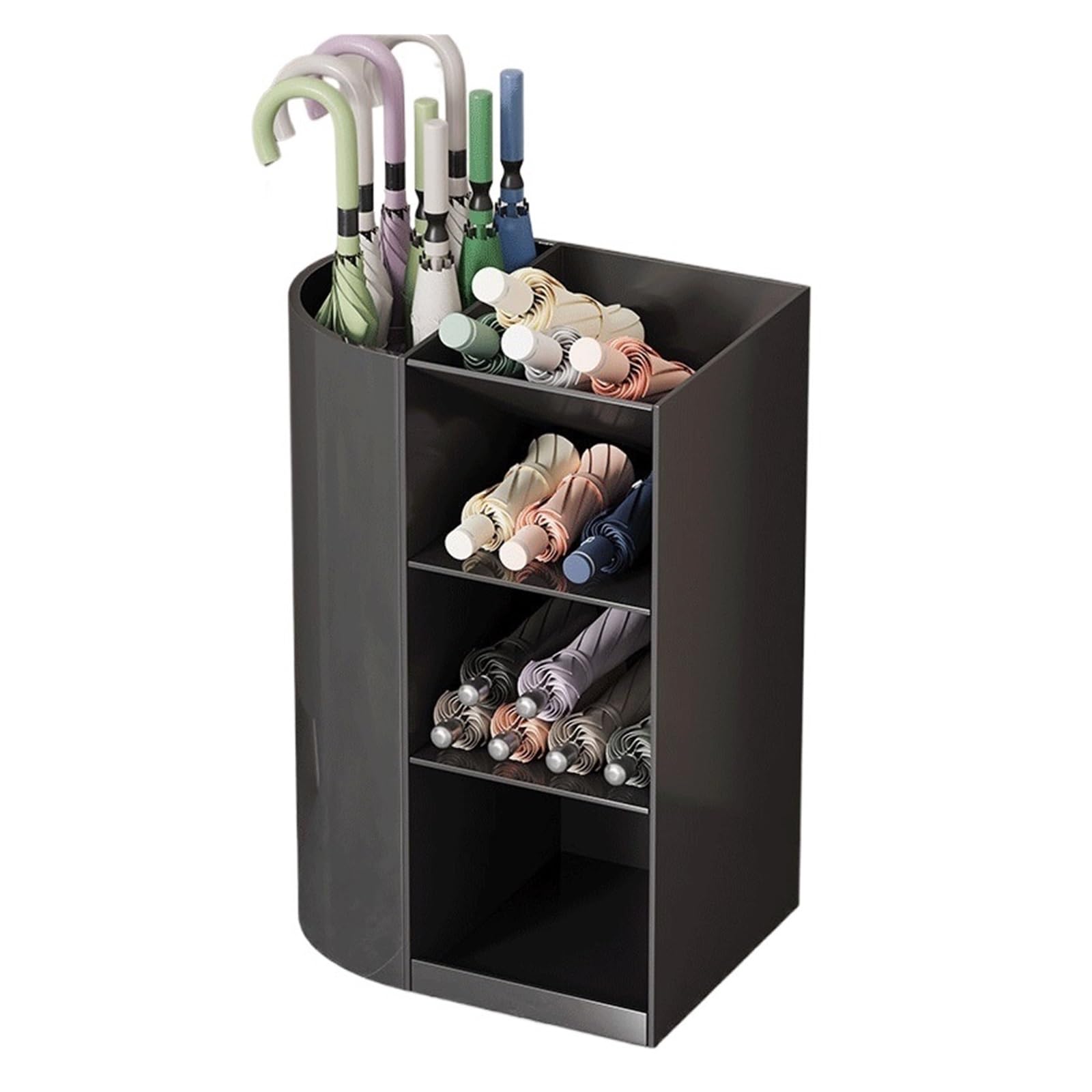Z4T8M2K6G5 Umbrella Holder 2-in-1 Umbrella Stand, Home, Storage Rack, Shelving Unit(Black)