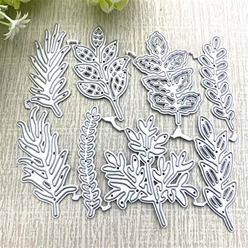 8Pcs/Set Leaf Metal Die Cuts,Various Leaves Plant Flower Cutting Dies Cut Stencils For Diy Scrapbooking Album Decorative Embossing Paper Dies Card Making #TOP4