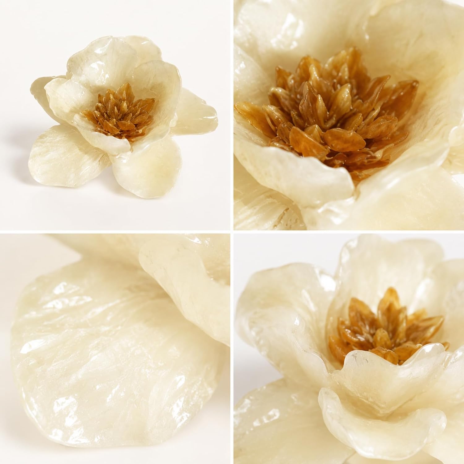 4PCS Artificial Plastomer Dried Flower Charm for Earring Brooch Embellishment Soap Making Jewelry Making Flower
