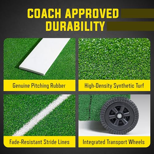 GoSports Portable Baseball Pitching Mound with Stride Lines - 80 x 28 x 6 Inches - Foldable Pitching Mound - Thumbnail 3