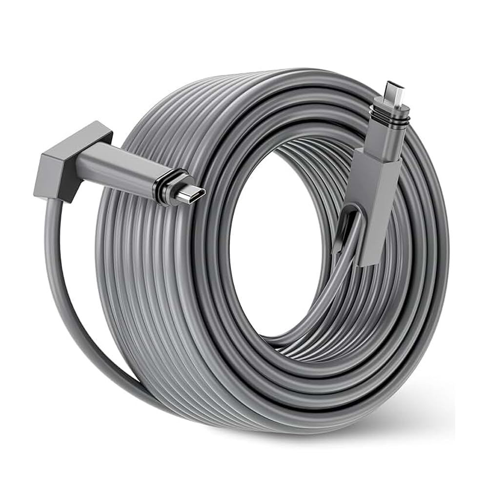 Yunir Câble de Remplacement Rectangulaire Starlink Satellite V2 de 30 Pieds, Couleur Grise Multifonctionnelle de 30 Pieds pour Fil Starlink V2, Connexion Stable, Robuste et Durable,