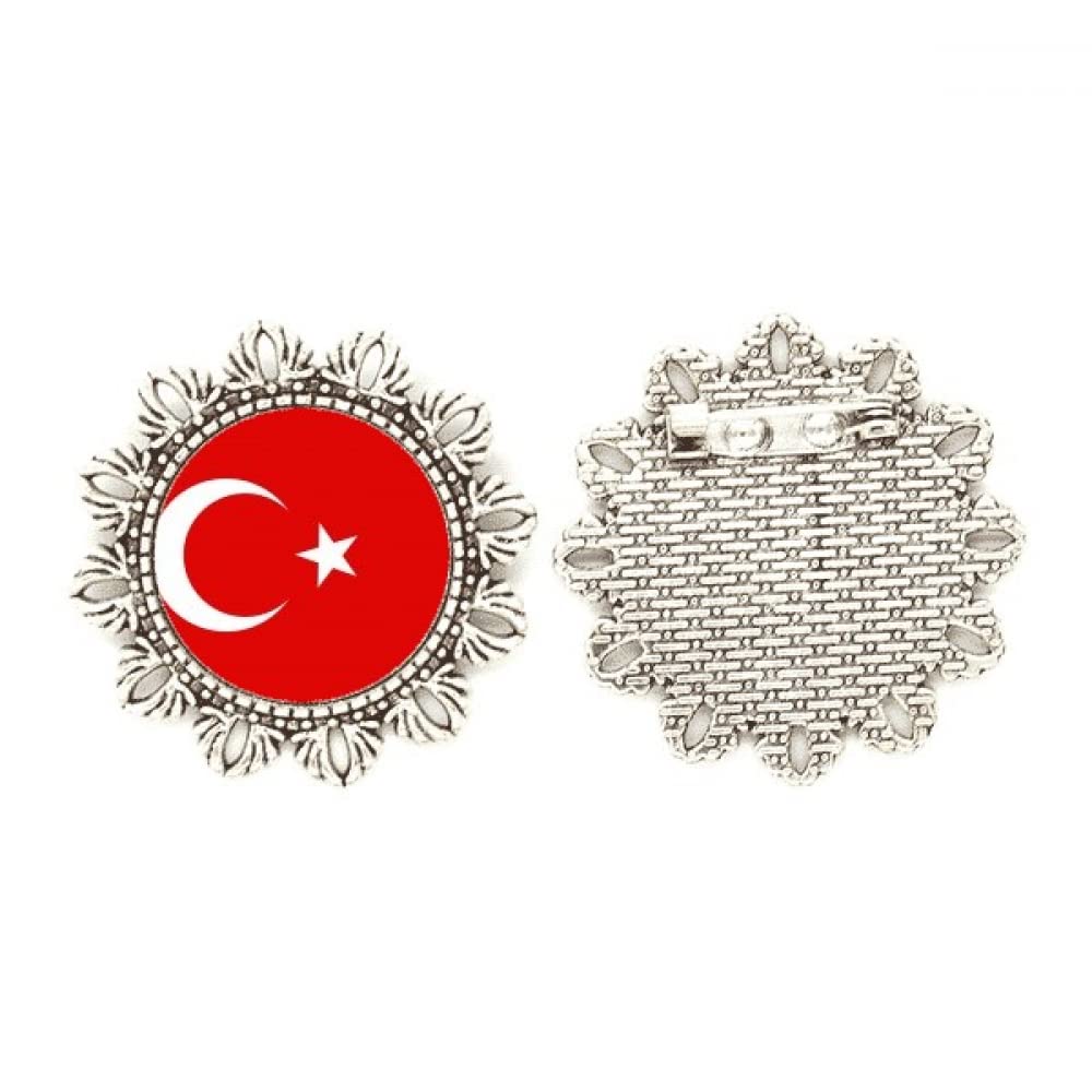 Broche de plata Turquía insignia bandera nacional tamaño medium 4