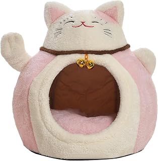 Warm Cat Bed for Winter - Semi-Enclosed Puppy House - Warm Cat Sleeping Bed | for Cold Weather Winter Indoor Home Apartment Recovery Period Nighttime Sleeping Daytime Napping Rescue Shelter