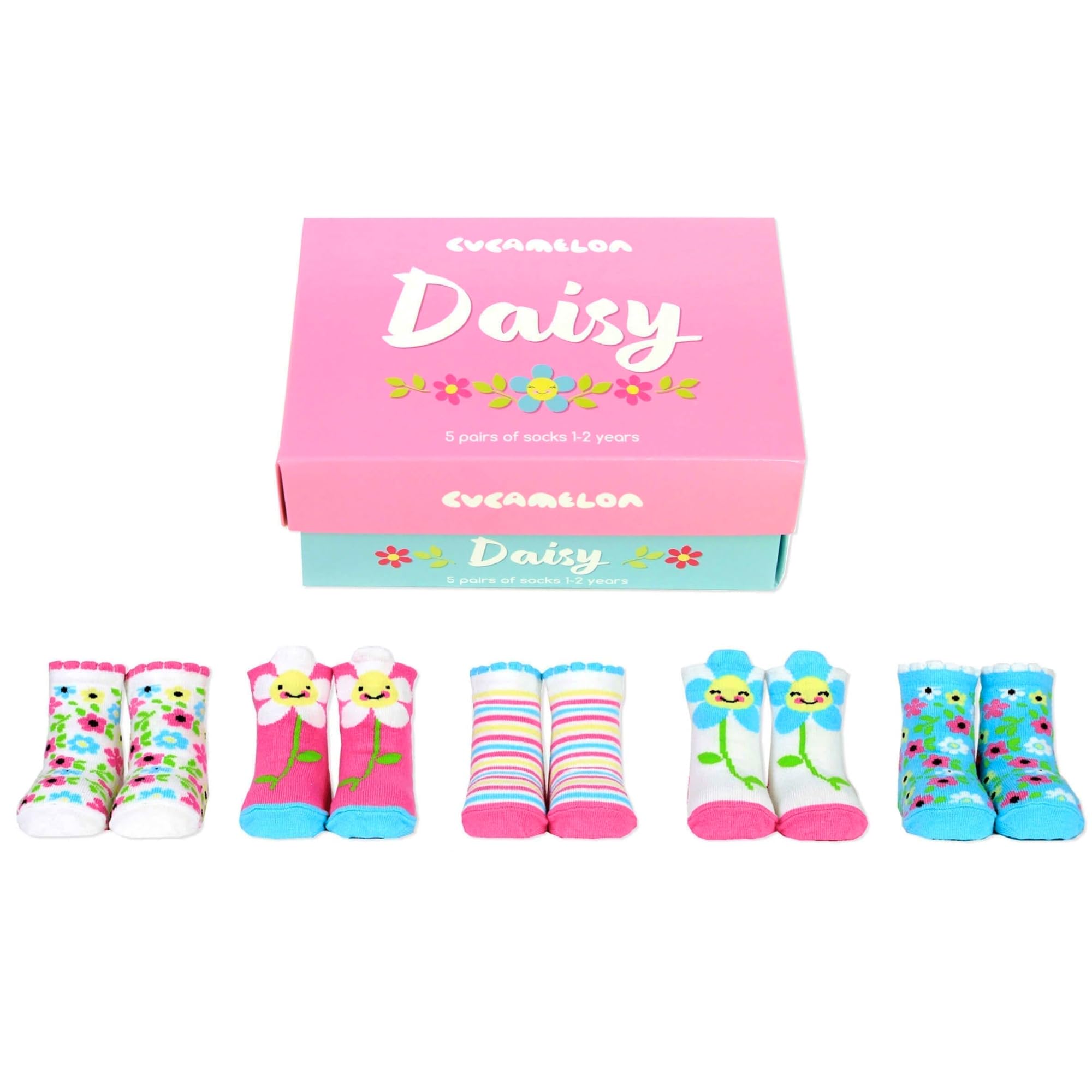 Cucamelon Baby Daisy Sock Gift, Multi, One Size