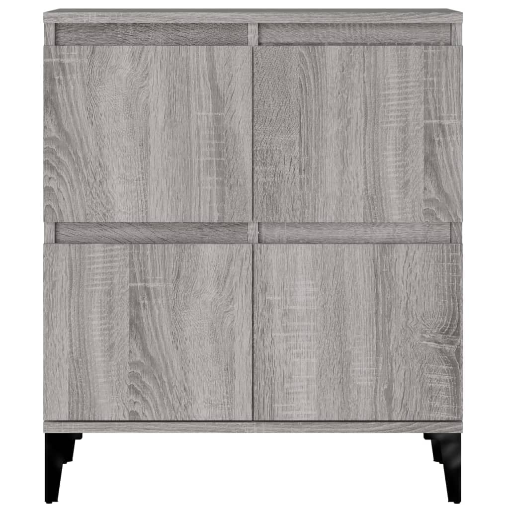 Sonoma zestaw 2 kredensów szarych, 60 x 35 x 70 cm, materiał drewnopochodny, wielofunkcyjna szafka do przechowywania z 4 przegródkami, do salonu, jadalni, biura, uniwersalna szafka kuchenna