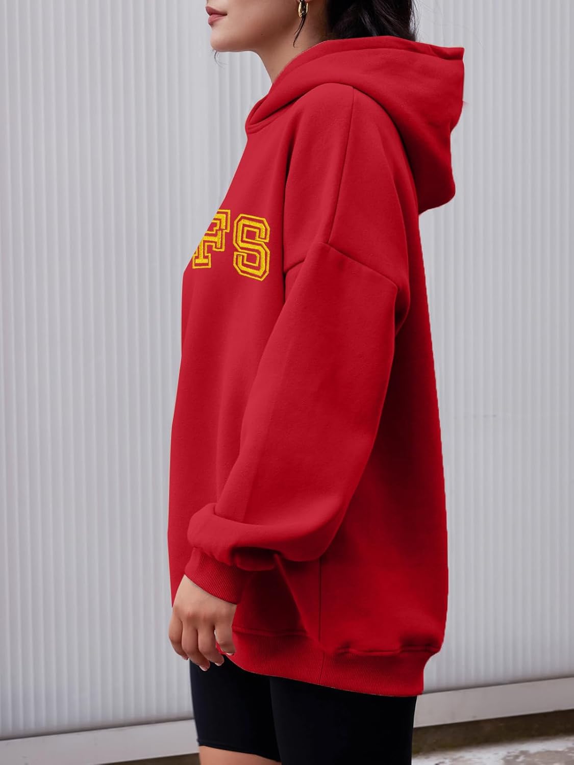 UNIQUEONE Game Day Sweatshirt Women Football Sweatshirts Football Mom Hoodie Touchdown Shirt Casual Crewneck Pullover Red - Image 4