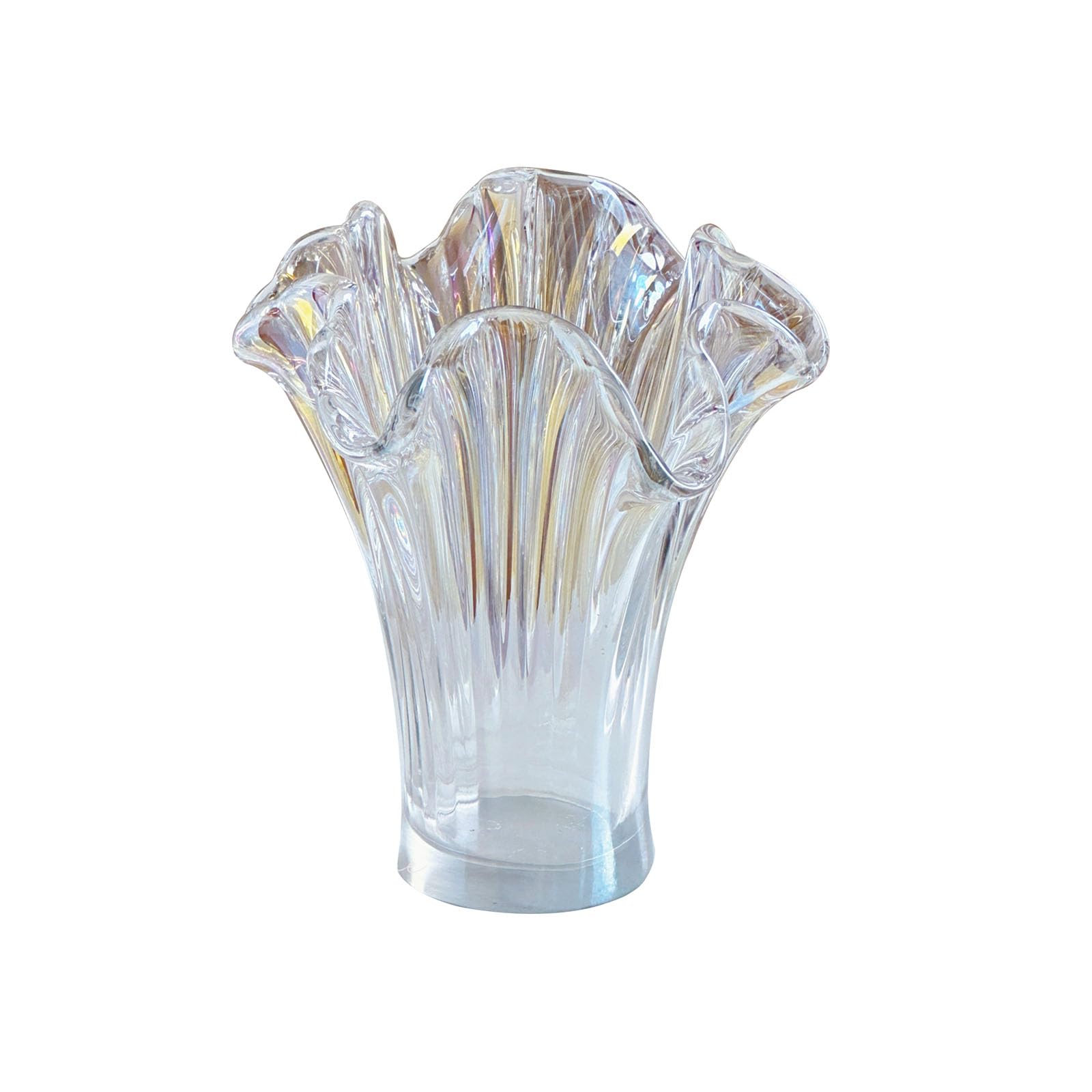 Countertop Vase, Modern Home Design Vase, Ornament for Orchids, Violets, Tulips, Lavender, Eucalyptus, Glass, Size 18 * 18 * 22CM(Size:18 * 18 * 22CM,Color:Transparent)