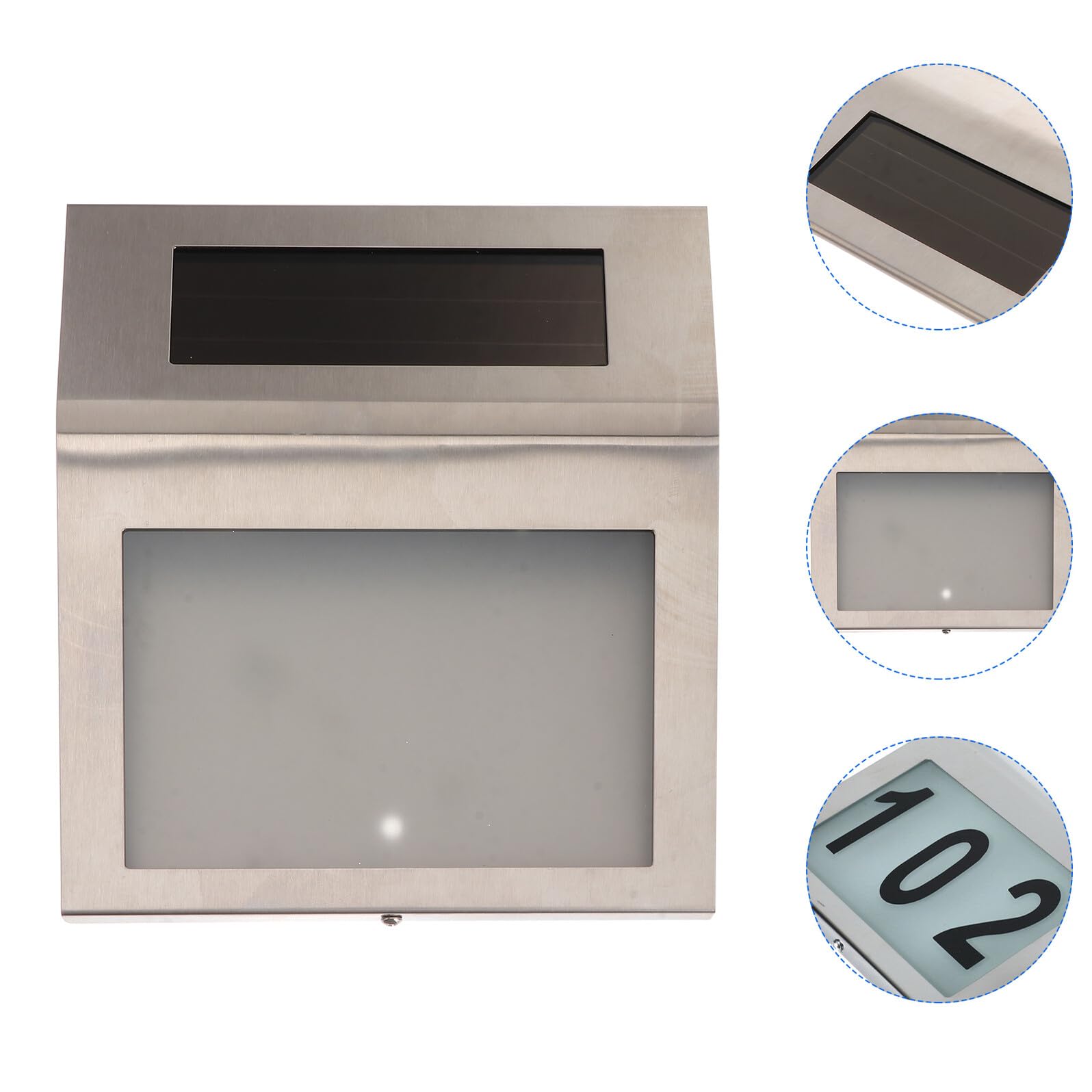 KOMBIUDA Lampada Solare con Numeri Indirizzo LED in Acciaio Inossidabile Illuminazione Esterna Resistente alle Intemperie per Casa e Giardino Senza Fili Ricaricabile ed