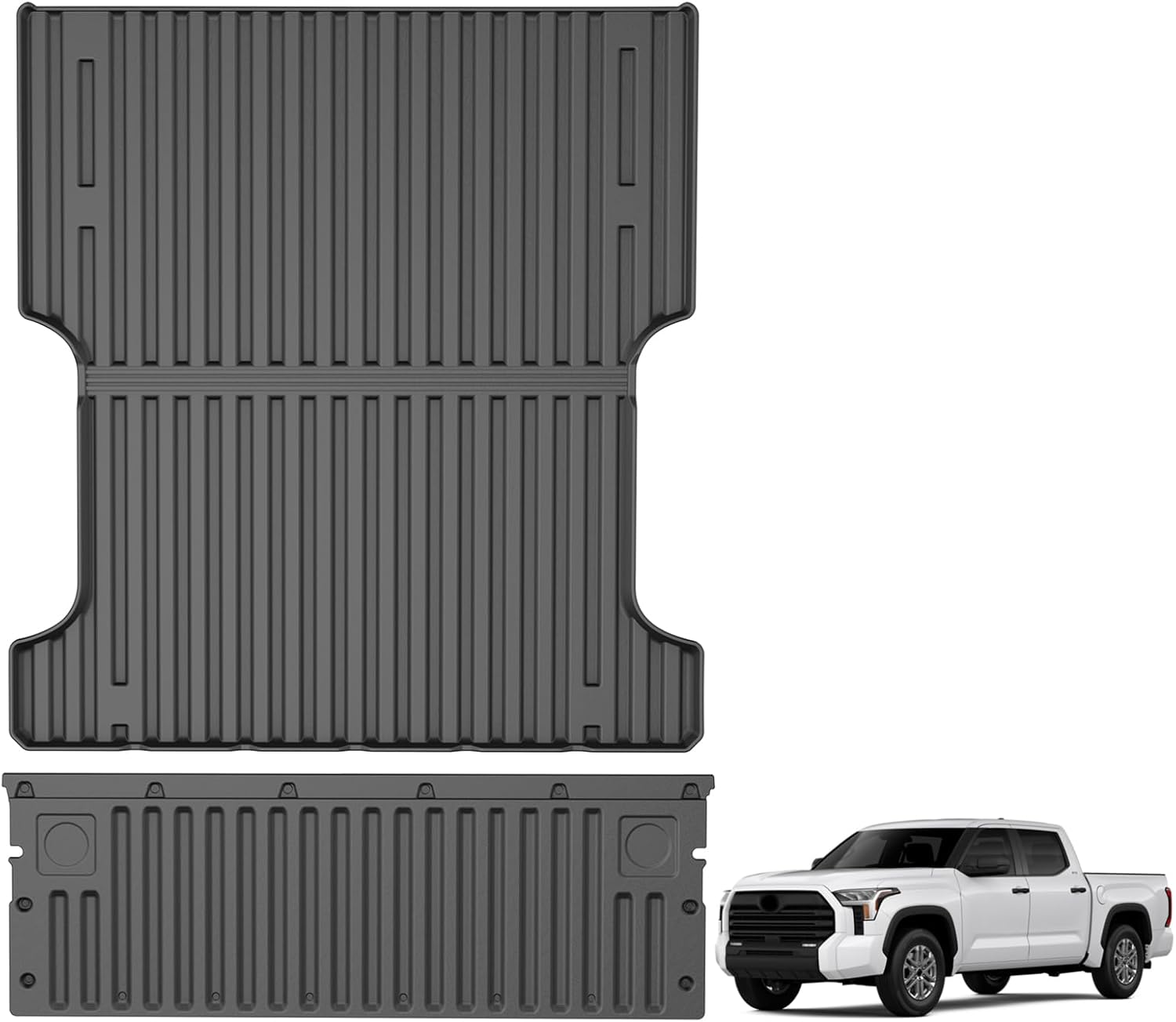 TTX LIGHTING Truck Bed Mat Compatible with Toyota Tundra 2022-2026 5.5FT Bed, All Weather Protection Heavy Duty TPE Bed Mat Bed Liner & Tailgate Mat Tundra Accessories