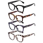KSSESSE Reading Glasses for Women Men Square Oval Readers with Spring Hinge Thick Frame Style (Mixed Colors-C1, 2.50, x)