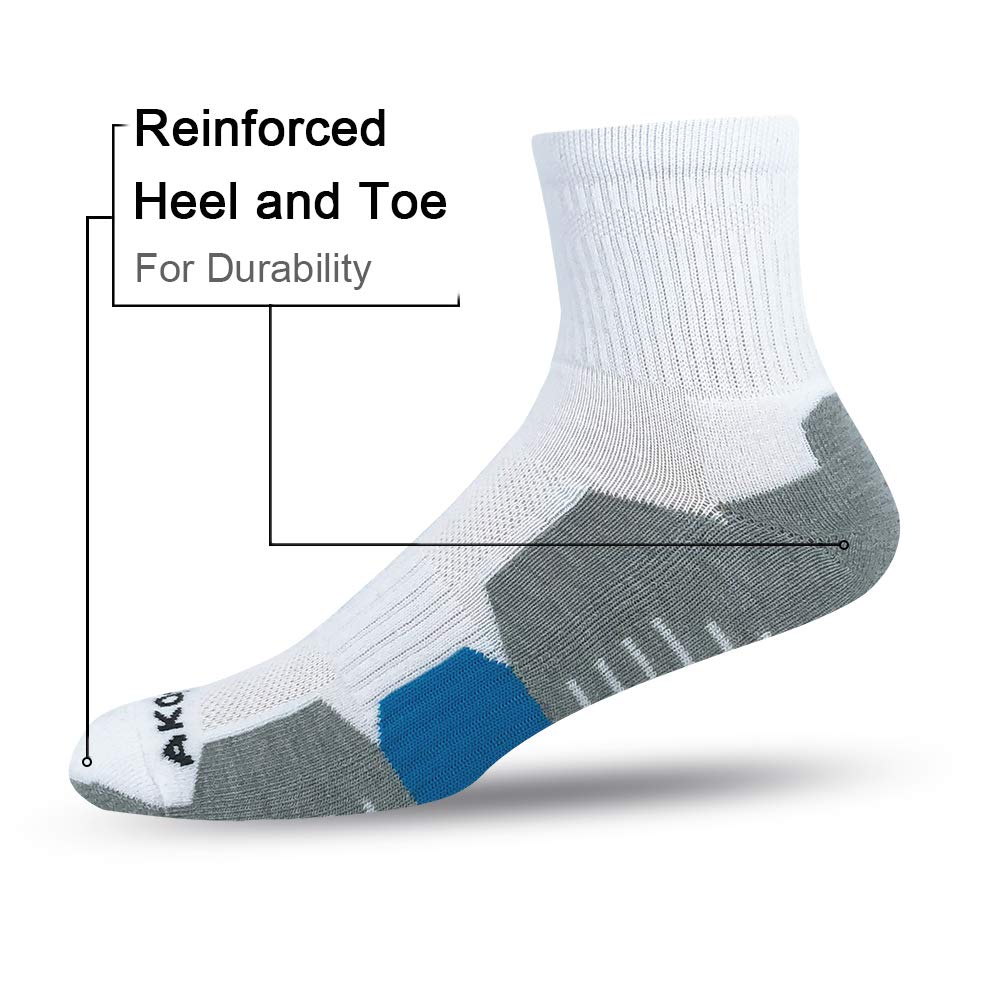 AKOENY Herren Athletic Running Cushioned Quarter Socken (6 Paar)