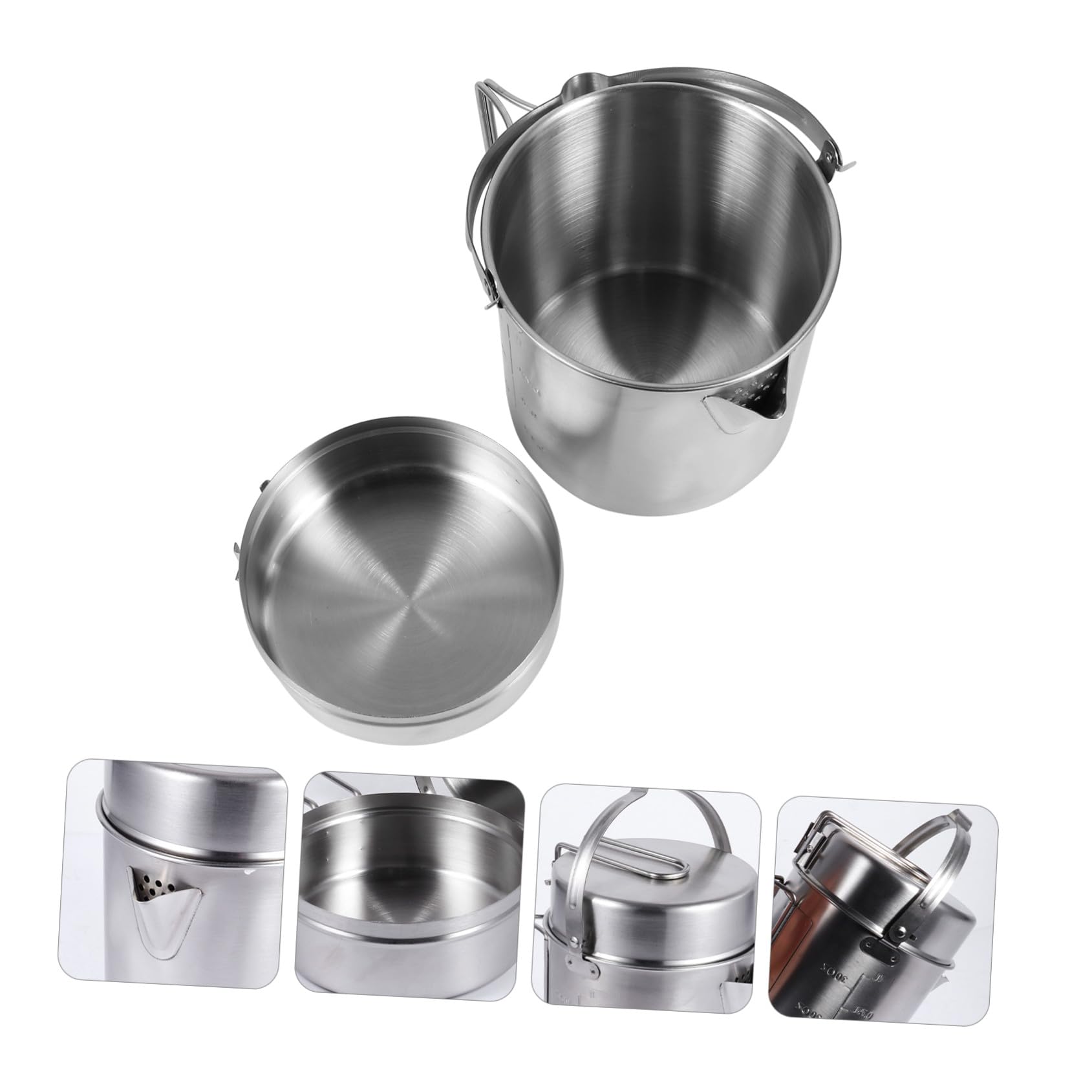 GANAZONO Maceta Portátil para Camping para Acampar y Senderismo Utensilios de Cocina Ligeros para Exteriores Camping y Picnic