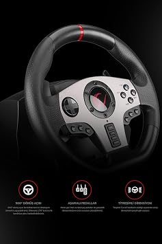 Rampage V902 Ps4/pc/xboxone/xbox360 /xbox Series S Uyumlu 3 Pedallı Oyuncu Direksiyonu