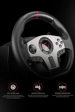 Rampage V902 Ps4/pc/xboxone/xbox360 /xbox Series S Uyumlu 3 Pedallı Oyuncu Direksiyonu