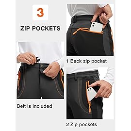 TBMPOY Men\'s Snow Ski Hiking Pants Waterproof Winter Fleece Lined Pants Camping Skiing Ice Fishing Pants with Belt 02 Thick Dark Grey XL