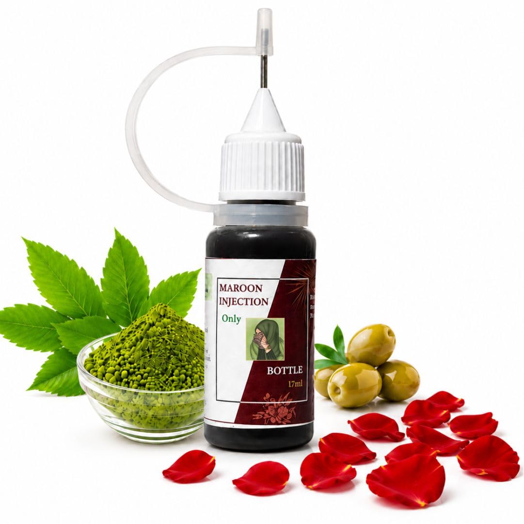 Maroon Henna Nail Injection Bottle 17ml | Homemade and Halal Henna | Chemical Free, Halal Henna, Easy to Use, Homemade Formula-image-10