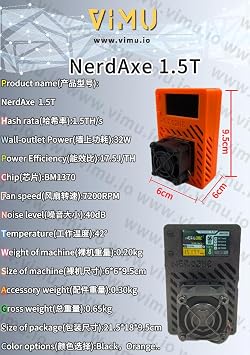 Nerdaxe Gamma 601 BTC Miner 1.5TH/s BM1370 ASIC Chip Crypto Lottery Machine with Stand Ultra Silent Fan for Home Hobby BTC Miner