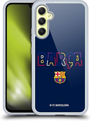 Head Case Designs Officially Licensed FC Barcelona Neon Barca Graphics Soft Gel Case Compatible with Samsung Galaxy A34 5G