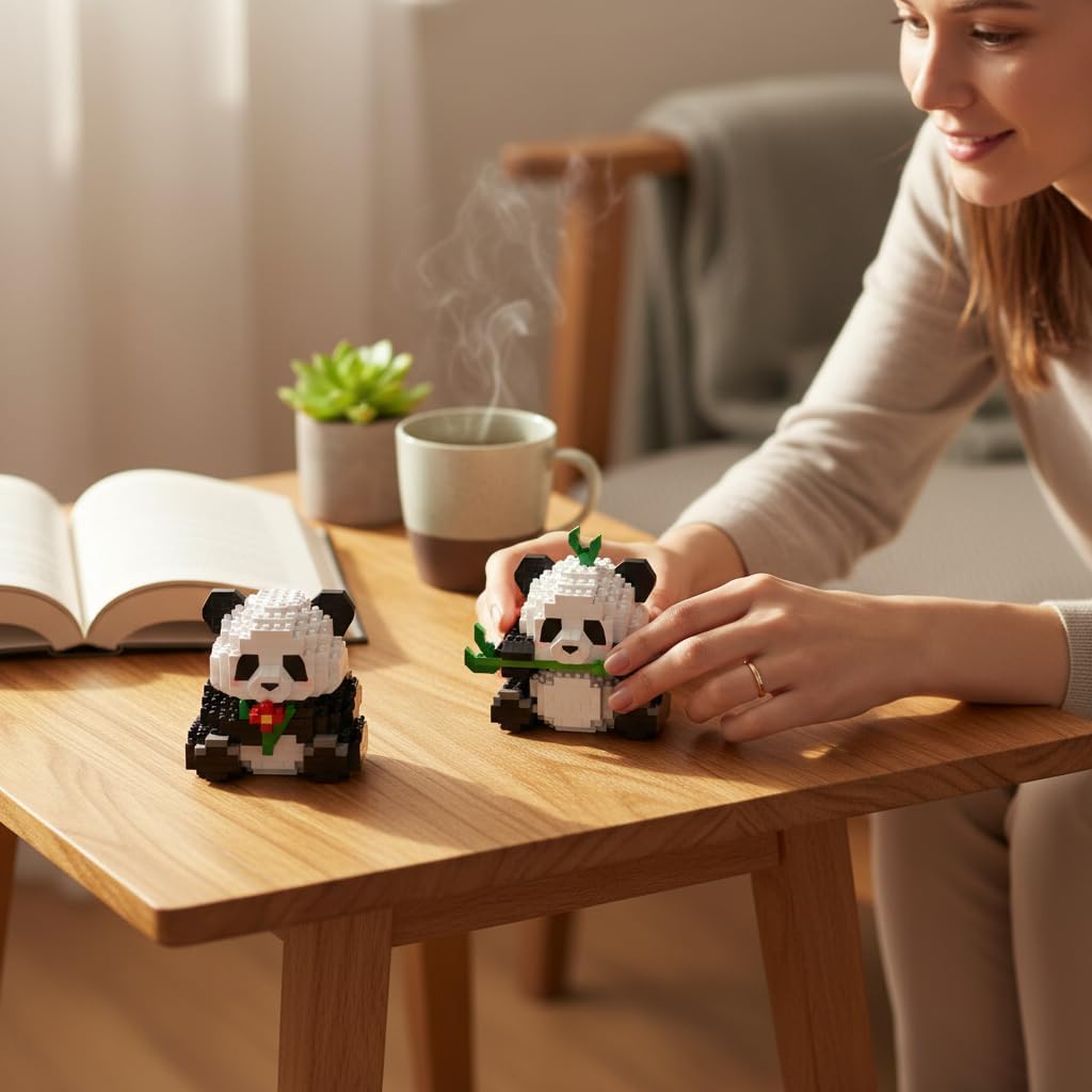 QMEAKMONY Mini Building Blocks Panda Sets Cute Micro Mini Panda Building Bricks for Adults Micro Nano Bricks Perfect Party Favors for Teenagers. (337 PCS)
