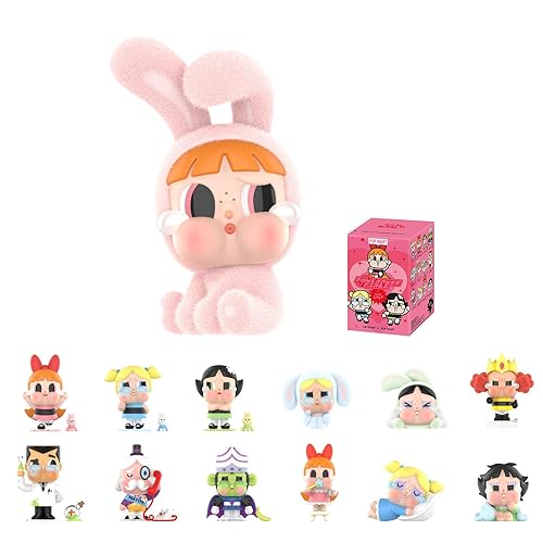 POP MART Crybaby Powerpuff Girls Series Blind Box Figures, Hirono Figurines, Random Design Action Figures Collectible Toys Home Decorations, Holiday Birthday Gifts, 1PC - Crybaby Powerpuff Girls Series - Single Box
