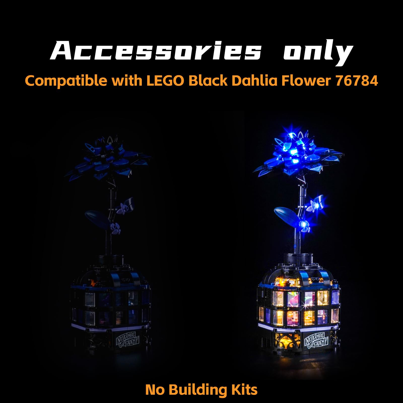 Light Kit Compatible with Lego 76784 Black Dahlia Flower (No Model) - Image 3