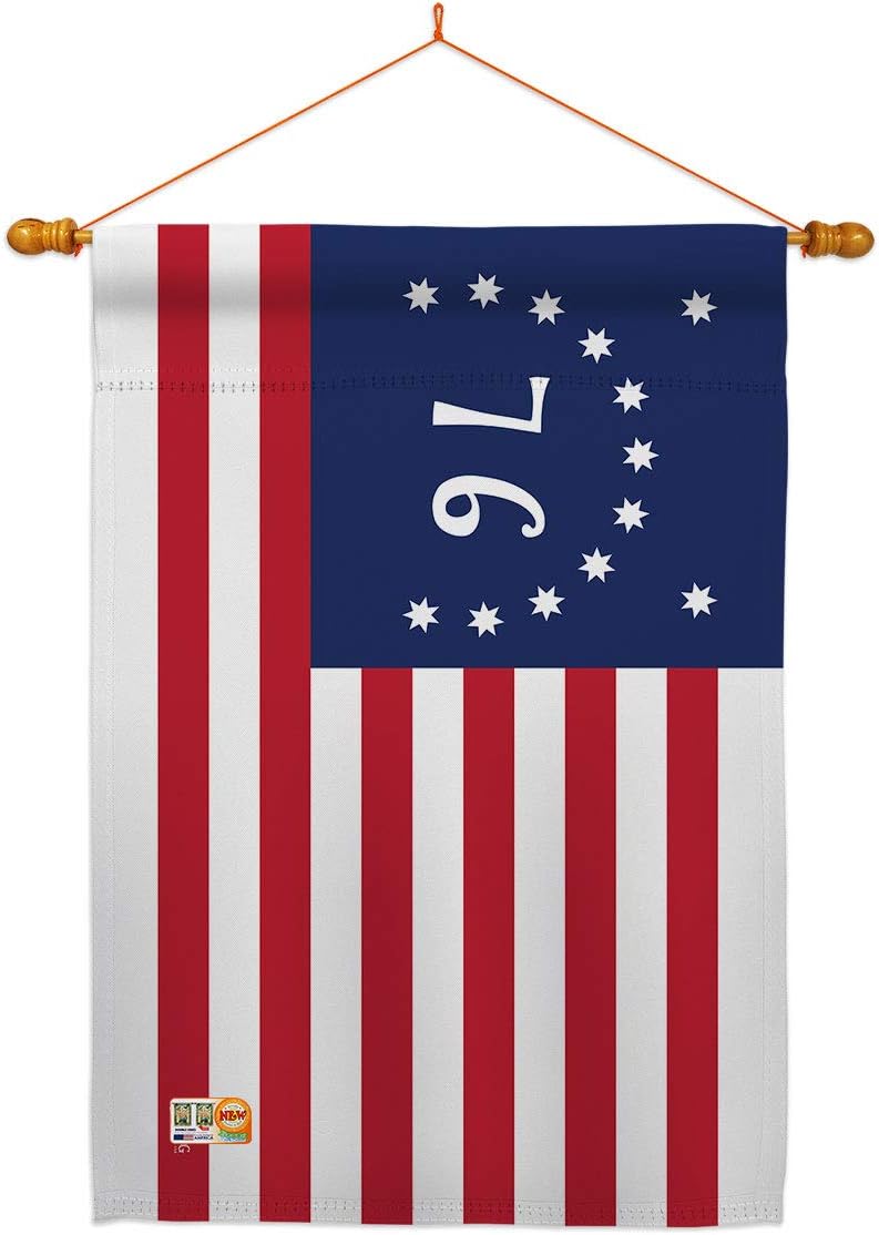 Bennington House Flag Americana US Historic July Memorial Veteran Independence United State American Small Decorative Gift Yard Banner Double-Sided Made In USA 28 X 40