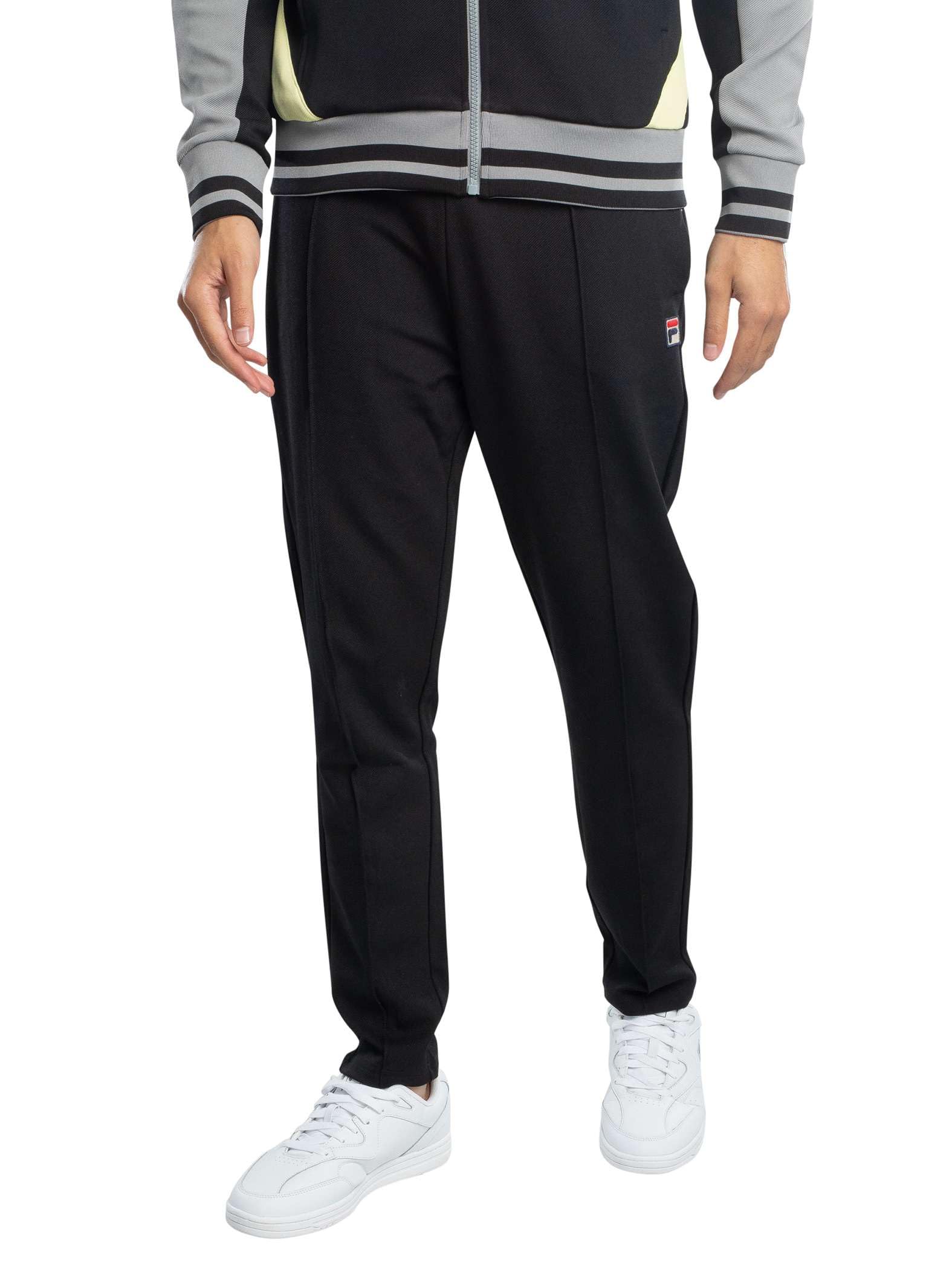 FILA Men's Molveno Pin Tuck Track Joggers, Black, L