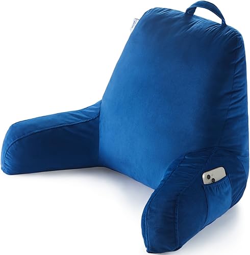 Almohada de lectura para cama adulta, almohada de apoyo de espalda con brazos, almohada de respaldo para sentarse en la cama, almohada de suelo con