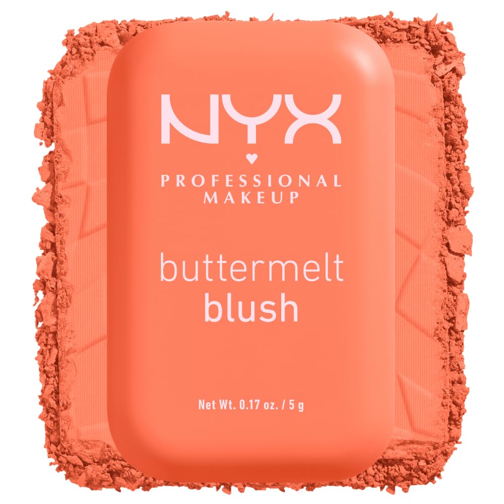 NYX PROFESSIONAL MAKEUP Buttermelt Powder Blush, Fade and Transfer-Resistant Blush, Up to 12HR Make Up Wear, Vegan Formula - Sooner The Butta - Image 11