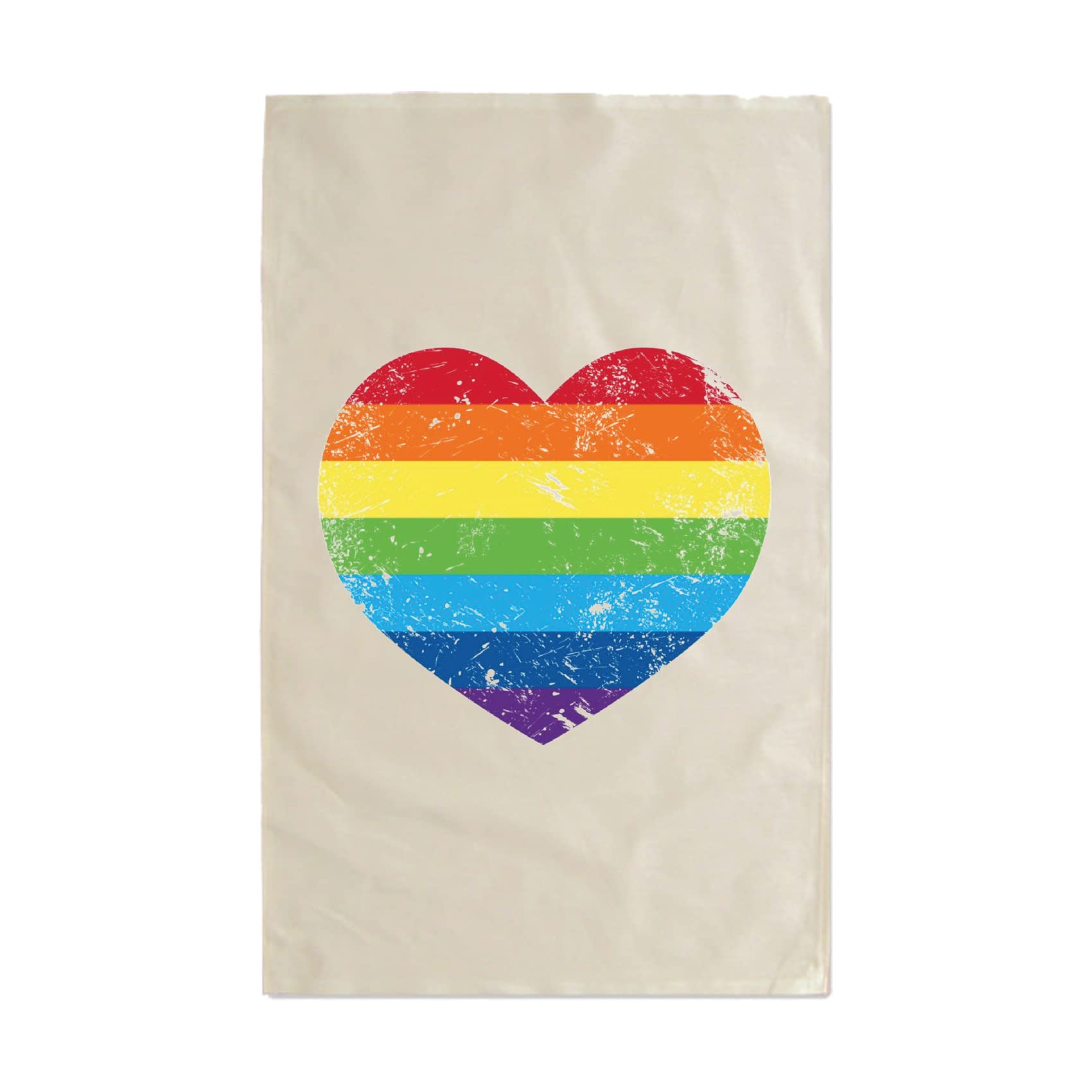 SMARTYPANTS Pride Heart Tea Towel - LGBTQ Flag Rainbow Lesbian Gay Pride Transgender Bisexual Women Men Non-Binary Home Kitchen Accessories Gift Present (Natural Prime)