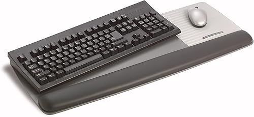 Miniatura 1 de 3M Reposamuñecas de gel para teclado y mouse con plataforma ajustable de inclinación, alfombrilla de mouse precisa, 25.5 x 10.6 pulgadas, negro