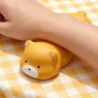 Cute Mouse Wrist Rest and Keyboard Pad with Computer Elbow Support Suitable for Laptops, Desks and Office Supplies - Brown Bear