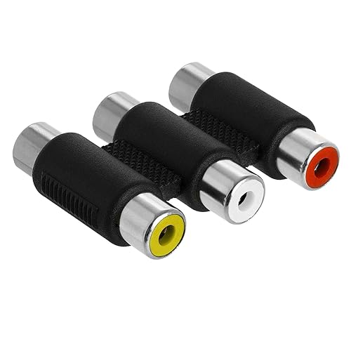 Cmple - 3 conectores RCA a 3 conectores RCA - blancorojoamarillo - hembra a hembra triple conector RCA compuesto