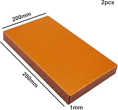COYOUCO Bakelite Phenolic Laminated Resin Flat Plate Board Sheet, Used in Electrical and Electronic Fixtures, DIY and Crafts,2Pcs,Thickness 1-6Mm,200X200mm,1mm