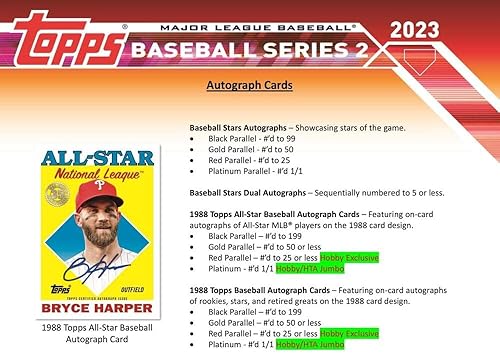 Miniatura 8 de 2023 Topps Series 2 Baseball Hobby Box (24 Packs14 Cards 1 Auto or Relic, 1 Silver Pack)