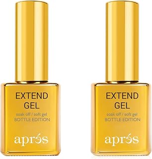 Apres Nail Extend Gel Gold Bottle | 15mL | Premium Quality | Soft Gel, Gel-X Tips Adhesive, Easy Application, Easy Removal, Soak Off, Applicator Included