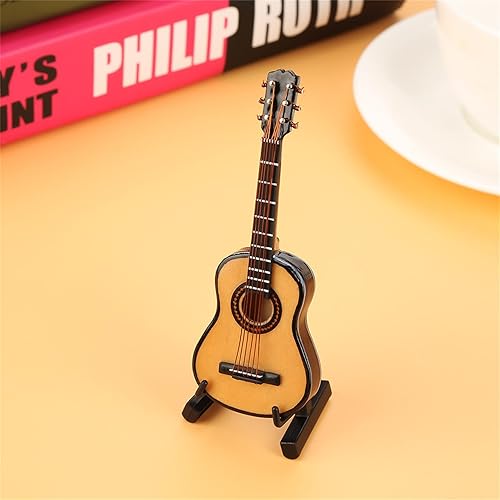 Miniatura 4 de Miniatura de guitarra española, mini guitarra de madera del mundo, modelo más pequeño, mini decoración musical, artesanía, decoración del hogar,