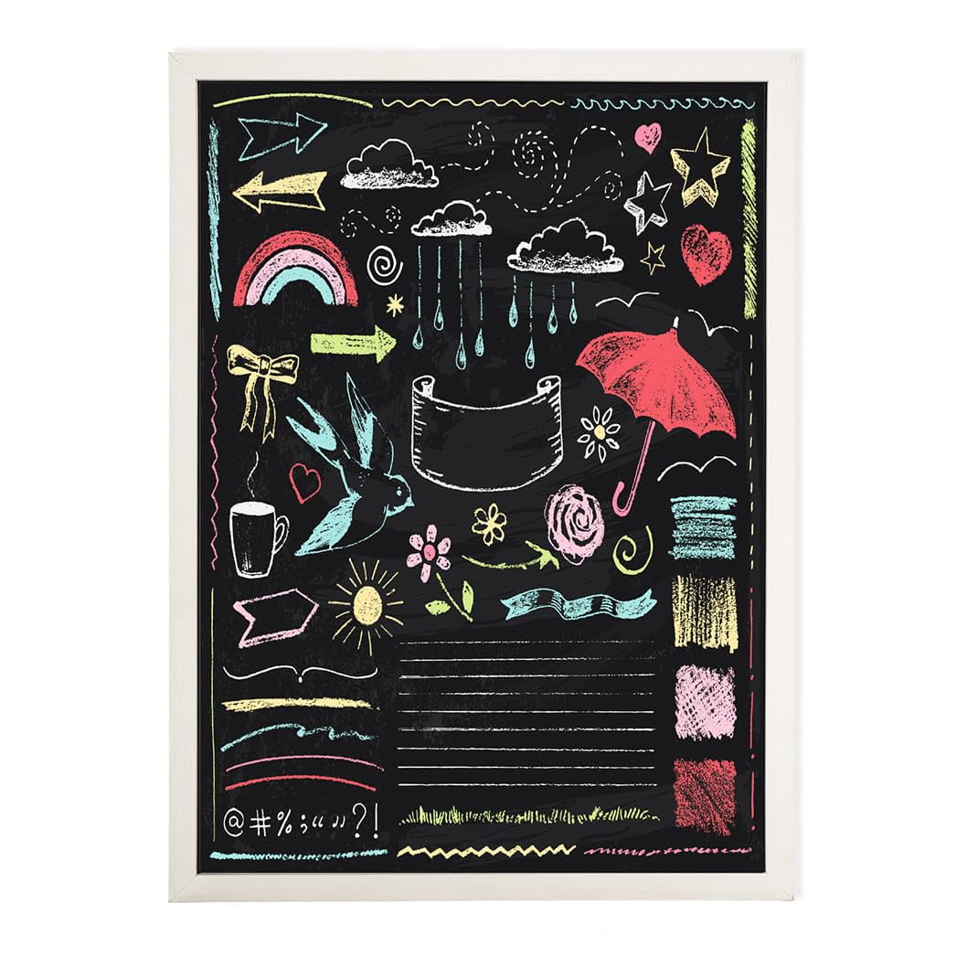 Mg Design Wooden Chalkboard 27.6 × 39.4 in (70 × 100 cm) – Durable Blackboard with Wooden Frame, Wipe-Clean Surface for Home, Bars & Schools — image 1