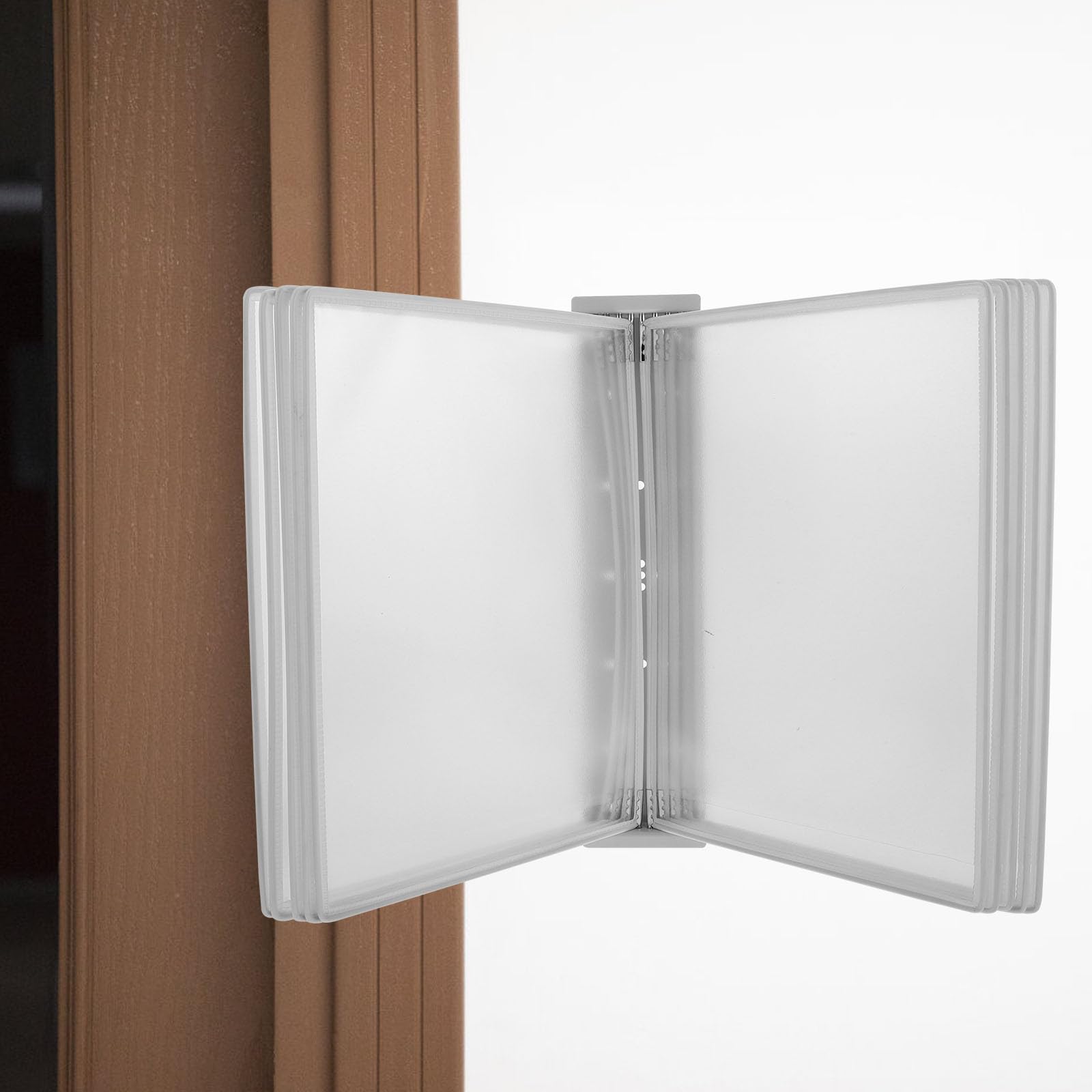Cabilock Organizador de Archivos de Oficina 10 Bolsillos Transparentes, Carpeta Giratoria Colgante Montada en Pared para Documentos y Almacenamiento